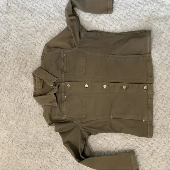 Caslon Y2K Jacket – Green Khaki – Rhinestone Sacred Heart – Size XL - Picture 5 of 8